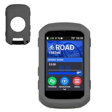 Imagem de Capa para Garmin Edge 850/550 – Capa macia à prova de choque, antiarranhões, capa protetora de silicone leve para bicicleta GPS para Garmin Edge 850 (cinza)