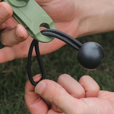 Imagem de Pacote com 20 bolas de bungee jumping, cordão elástico de bola preta, alça de fixação grossa resistente ao clima adequada para acampamento, barracas, carga, cordas e mangueiras