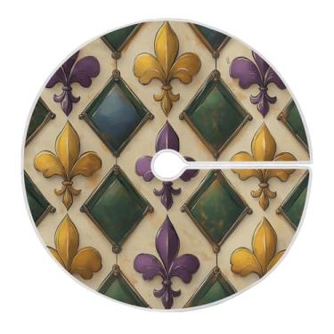 Imagem de Blueangle Saia de árvore de carnaval de 90 cm saia de poliéster macio para decoração de carnaval (99)