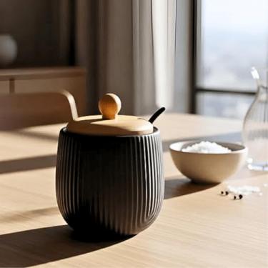 Imagem de Xicara Oasis Açucareiro Saleiro Pimenteiro Manteigueira Preto Bambu Café (Açucareiro Preto)