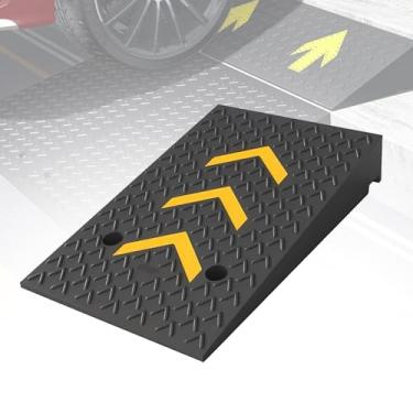 Imagem de MOMOBC Rampa de limite de elevação de 10-25 cm, rampa de freio portátil, rampa de freio de borracha para cadeira de rodas resistente para doca de carregamento, calçada, carro, scooter, caminhão