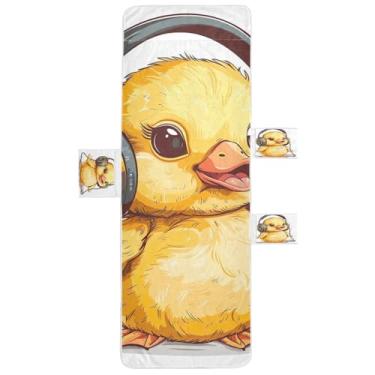 Imagem de STAYTOP Uma linda capa de toalha de cadeira de descanso com fones de ouvido, capa macia para espreguiçadeira, capas de cadeira de praia com bolsos para jardim ao ar livre, pátio, pátio, banhos de sol