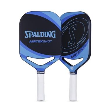 Imagem de Spalding - Raquete Airtek Shot Pickleball, face de fibra de carbono de fluxo de ar, raquete leve de alto desempenho para potência e controle, aderência confortável durável, raquete profissional de