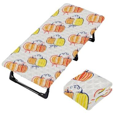 Imagem de Burbuja Lençol de berço Pumpkins para crianças, lençol de cochilo acolchoado portátil com faixa elástica para meninas e meninos, lavável na máquina, 63,5 x 127 cm