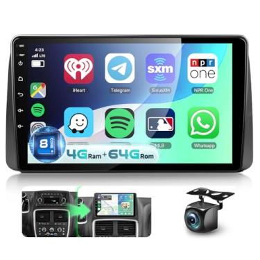 Imagem de Rádio estéreo de 8 núcleos 4G + 64G para Dodge Grand Caravan 2011-2020 Chrysler Town & Country 2011-2016 Grand Voyager 2011-2015 com WiFi 5G DSP Carplay Android Auto, tela sensível ao toque 1280P BT