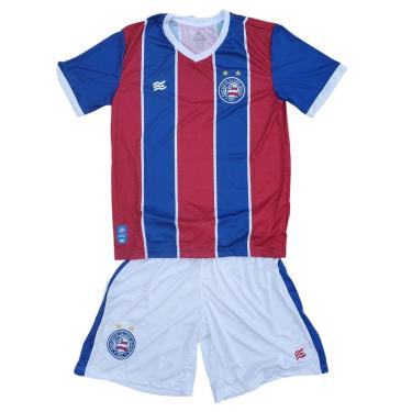 Imagem de Conjunto Infantil Juvenil do Bahia Camisa E Shorts Oficial Escudo Bordado-Unissex