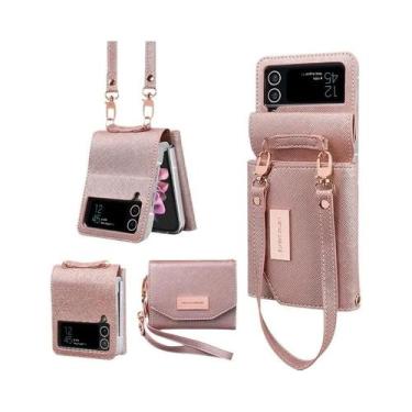 Imagem de Capa De Couro Para Samsung Galaxy Z Flip 4 3 5 6 7 Com Alça De Mão Da 