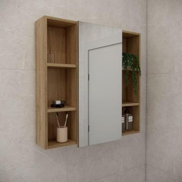 Imagem de Espelheira De Banheiro Vittare 80cm Estilare Esp5001 Carvalho