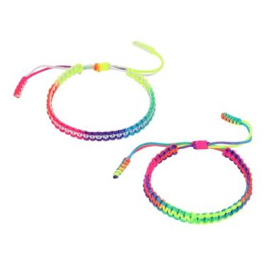 Imagem de PATIKIL Pulseiras trançadas feitas à mão, pulseiras de corda trançada ajustáveis, pulseiras tibetanas de proteção da sorte, One Size, Nylon, Sem Pedra Preciosa