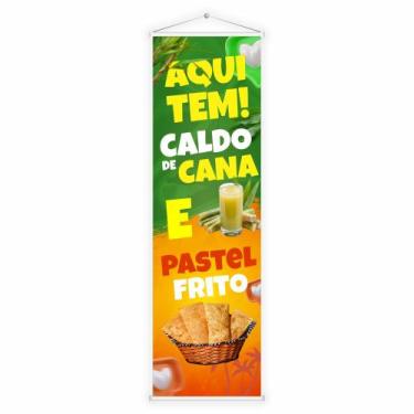 Imagem de Banner Faixa Lona Caldo de Cana e Pastel Pastelaria Lanchonete Mercear