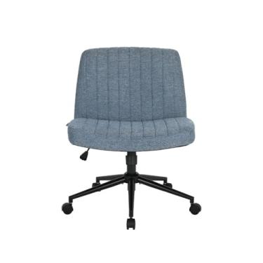 Imagem de Cadeira Escritório DT3 Dolly, Assento Extra Grande e Largo, Leisure, Penteadeira, Escrivaninha, Ceriticação NR-17, Giratória, com rodinha (Tecido, Blue)