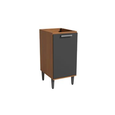 Imagem de Balcão de Cozinha Linna sem Tampo 1 Porta Canela e Grafite 40 cm