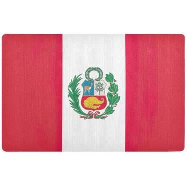 Imagem de TSENQUE Tapete personalizado com bandeira do estado do Peru Engraçado Grande Engraçado Tapete de Boas-Vindas Engraçado, Tapete de Varanda Impermeável Lavável Tapetes de Entrada Interior para Casa, 81