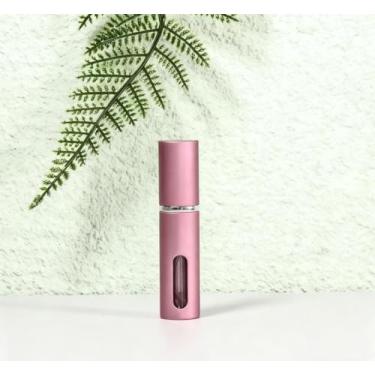 Imagem de Frasco de spray de perfume de vidro recarregável de 5 ml atomizador portátil de névoa fina para viagens e uso diário de fragrâncias rosa 4 peças