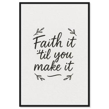 Imagem de Faith It Impressão em tela Jesus Wall Art por Art Remedy, moldura preta, 25 x 38 cm