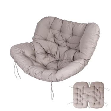 Imagem de Wioazo Almofada de cadeira Papasan para ambientes externos, almofada para cadeiras de balanço de 16 cm, almofadas de cadeira de ovo à prova d'água para jardim interno e externo, varanda, varanda