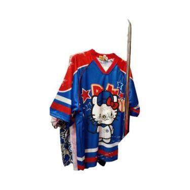 Imagem de Camiseta Hello Kitty Com Decote Em V Para Mulheres E Homens, Leve, Res