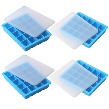 Imagem de 1 colher de sopa de moldes de silicone para congelador – perfeitos para armazenar alho, gengibre, pesto, ervas, pasta de tomate, suco de limão, purês de vegetais, purês e muito mais – Bandeja de