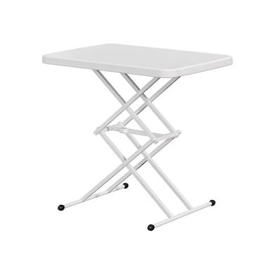 Imagem de Mesa pequena dobrável, portátil, montagem zero, ajustável, mesa resistente para casa, jardim, escritório, uso interno e externo (cor: Rosa) (branco)