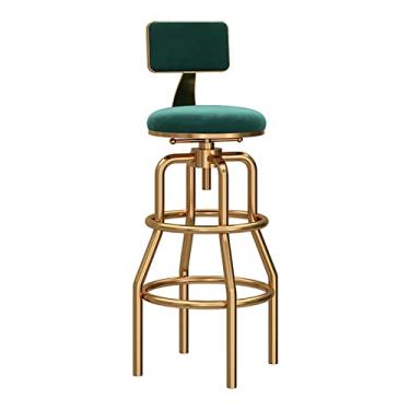 Imagem de Conjunto de 1 banco de bar ajustável, banquetas giratórias com apoio para os pés, bancos de balcão com encosto, carrega até 136 kg