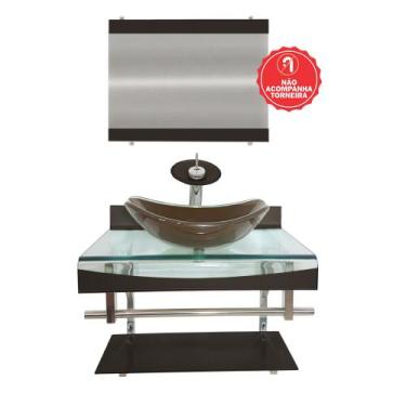 Imagem de Gabinete de Vidro 60cm para Banheiro Cuba Oval - Andorra - EKASA, Marr