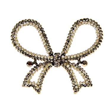 Imagem de Dspvbmmzx Broches de laço de strass para mulheres broche de laço vintage 4 cores disponíveis acessórios de moda retrô (cor: B, tamanho (D