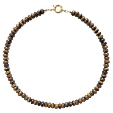 Imagem de Iswawo Colar feminino com contas de pedras preciosas, cor pura, boho, miçangas, pedra natural, surfista, praia, arco-íris, banhado a ouro 18 K, joias artesanais, berloque, presentes de aniversário