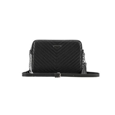 Imagem de Goinsound Bolsa tiracolo feminina moderna acolchoada com alça ajustável bolsa de ombro bolsas de couro para uso diário, Preto 1