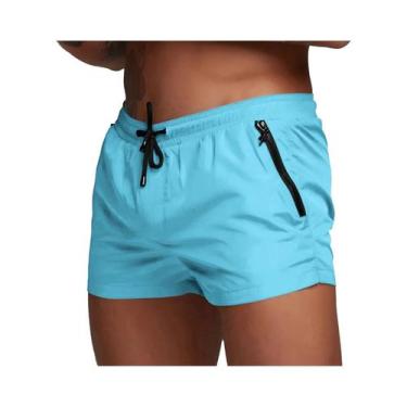 Imagem de Bermuda De Praia Masculina De Verão Com Forro De Malha, Roupa De Banho