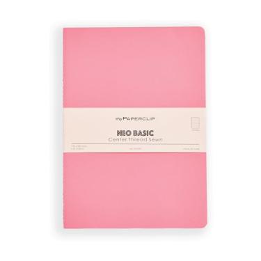 Imagem de myPAPERCLIP Caderno pautado NeoBasic B5 | 160 páginas, 80 GSM, capa macia 250 GSM, B5 (17,6 x 25 cm) | Rosa
