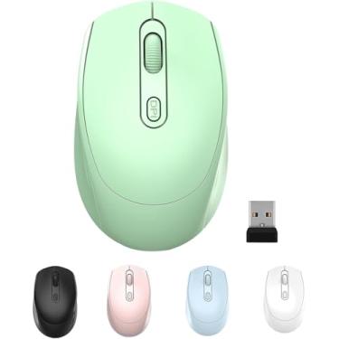 Imagem de Mouse sem fio, mouse de modo único alimentado por bateria (conexão receptor USB de 2,5 G), mouse silencioso portátil, adequado para laptop/desktop/tablet