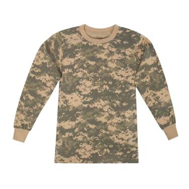 Imagem de Rothco Camiseta infantil camuflada de manga comprida – Camiseta de gola redonda camuflada confortável