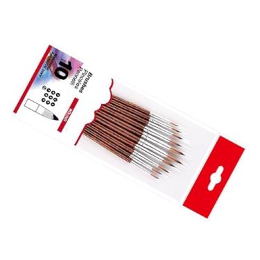 Imagem de Acouto Conjunto de Pincéis de Pintura a óleo Premium Com 10 Peças Com Alças de Madeira de Bétula, Cerdas de Nylon Macias para Uso Versátil Em Aquarela e Pintura Acrílica (Conjunto de pico redondo)