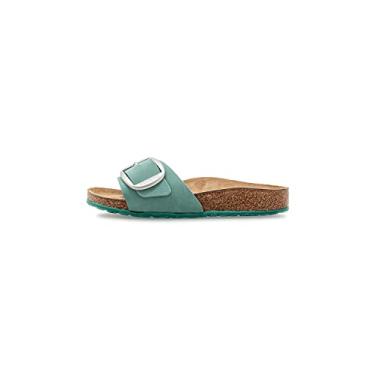 Imagem de Birkenstock Sandália Madrid unissex adulto com fivela grande estreita, Verde, 8 Women/6 Men
