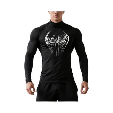 Imagem de Camiseta Masculina De Manga Longa Com Estampa Gótica, Secagem Rápida, 