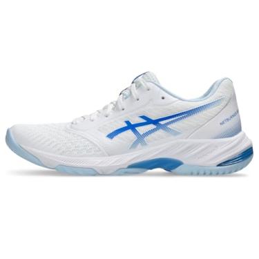Imagem de ASICS Tênis de vôlei feminino Netburner Ballistic FlyteFoam 3, Costa branca/azul, 41