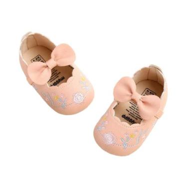 Imagem de Sapatos De Bebê Menina Antiderrapantes Mary Jane Com Sola Macia Em Cou
