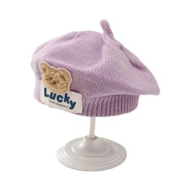 Imagem de Gorro De Inverno Quente Para Meninas Bebês, Chapéu De Flor Tricotado, 
