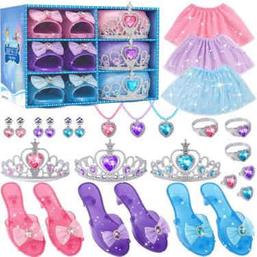 Imagem de Conjunto de brinquedos Princess Dress Up com saia, coroa e sapatos par