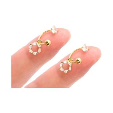 Imagem de Brincos Femininos De Aço Inoxidável Com Pingente De Coração E Cruz, Ar