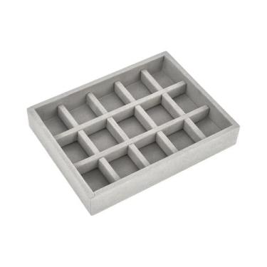 Imagem de Bandeja Organizadora De Joias Em Veludo Empilhável Portátil Para Anéis