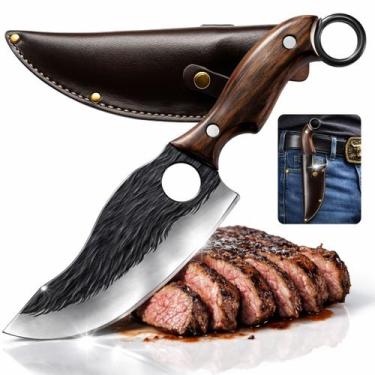 Imagem de Cutelo Faca Artesanal Rustico Para Churrasco Camping Pesca - Genérico