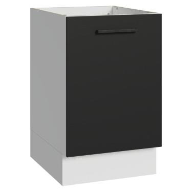 Imagem de Balcão De Cozinha 50cm 1 Porta (sem Tampo) Bp Agata Madesa Branco/preto
