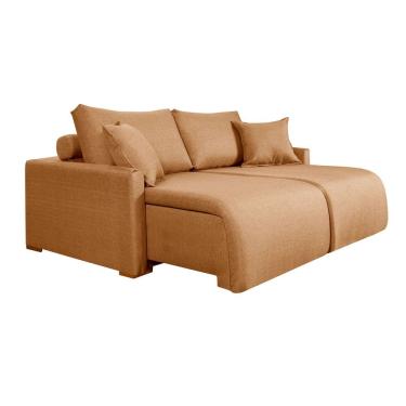 Imagem de Sofá Cama Living Retrátil Milão Com Almofadas Soltas 1,80 em Linho