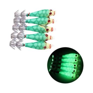 Imagem de Anzóis De Lula Luminosos (5 Peças) - Iscas Artificiais Macias Para Pes