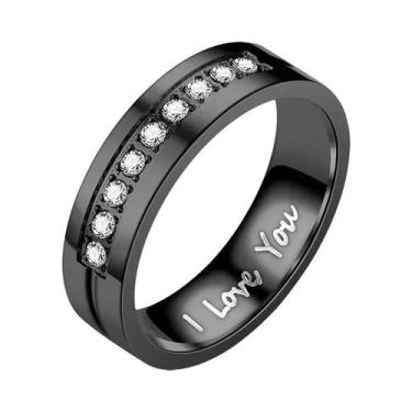 Imagem de Anéis De Noivado Em Aço Inoxidável Com Cristal Para Casais, Presente D