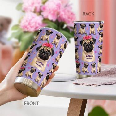 Imagem de Caneca de café Tumbler Oasisdream 600 ml com estampa de cachorro