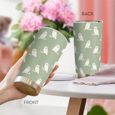 Imagem de Caneca de viagem Oasisdream Tumbler de aço inoxidável 600mL com tampa