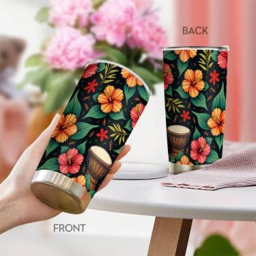 Imagem de Copo Oasisdream de aço inoxidável 600ml com estampa de peixe