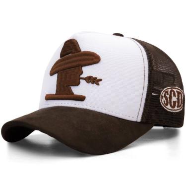 Imagem de Boné Sacudido`s - Trucker Bege - Tela Marrom